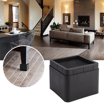 

Greensen 4PCS Durable Stackable Bed Risers Black Square Moisture-proof Insect-proof Furniture Legs