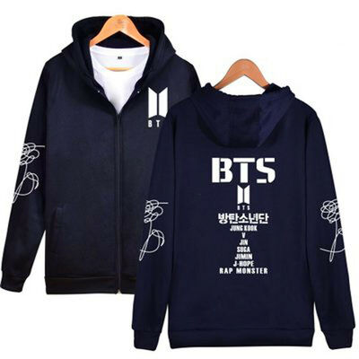 

Love Yourself KPOP BTS Bangtan Boys Sweatshirt Zip Hoodie Pocket Jacket Unisex