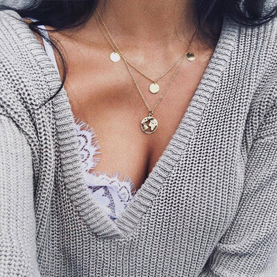 

New Arrival Three Layer Pendant Necklace For Women 2 Colors Metal Necklaces Sexy Beach Party Jewelry Gift