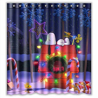 

Tailored Custom Merry Christmas Fabric Waterproof Bathroom Shower Curtain 66 x 72