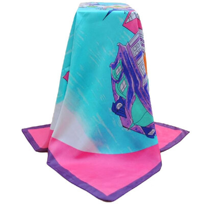 

New Fashion Women Square Scarf Colorful Small Town Print Shaw Pashima Kerchief Elegant Thin Scarf