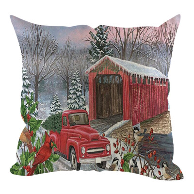 

Siaonvr Christmas Pillow Cover Pillowcases Decorative Sofa Cushion Cover Home Decoration