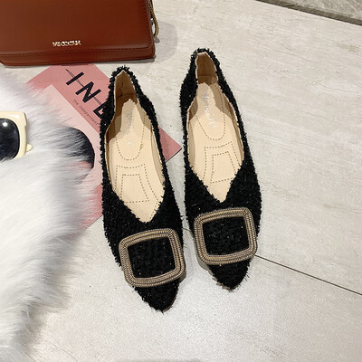 

Flat-soled shoe with shallow mouth pointed head&one foot on womens shoes Summer single-soled soft-soled lady shoe Fairy