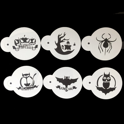 

Halloween Cappuccino Coffee Barista Stencils Template Duster Spray Art Print Mold Hot