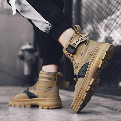 

Martin Boots Mens High Boots fall&Winter Mens shoes Boots 2019 New British Desert boots trendy Mens Boots