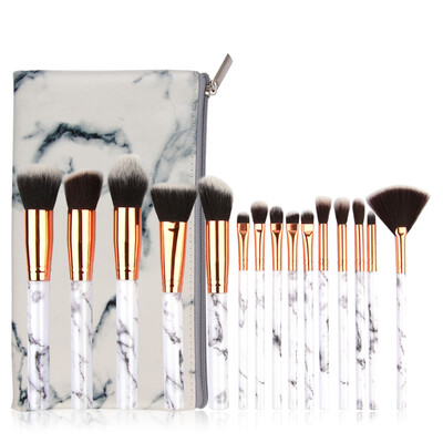 

Gobestart 15 Pcs Makeup Brush Set Professional Face Eye Shadow Eyeliner Foundation Blush