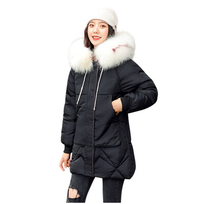 

Toponeto Women Fashion Loose Outerwear Short Cotton-padded Jackets Pocket Hooded Coats