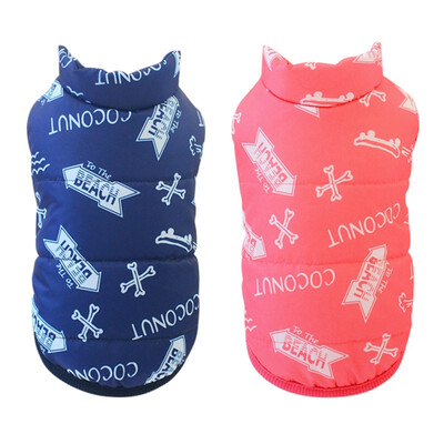 

Pet Autumn And Winter Casual Bone Printed Cotton Vest Small And Medium Dog Cold-weather Accessories Winter Clothes For Dogs