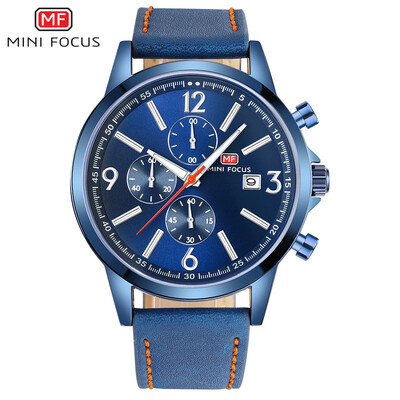 

MINI FOCUS Fox Mens Watch Fashion Sports Multifunction Watch Waterproof Leather Strap