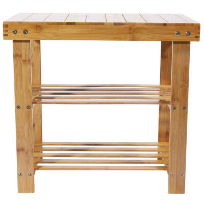 

Greensen Multi-Tier Natural Bamboo Shoe Rack Stool Shoe Shelf Entryway Storage Organizer with Seat