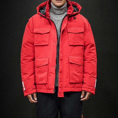 

Toponeto New Fashion Mens Winter Casual Pure Color Hooded Warm Cotton Clothing Coat