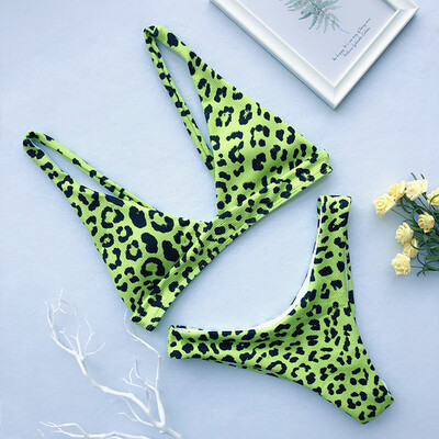 

Roseonmyhand Womens Sexy One Piece Bikini Leopard Swimsuit Patchwork Swimwear Beachwear Set
