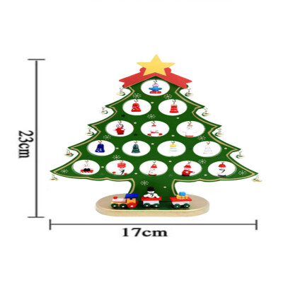 

〖Follure〗New Christmas Wooden Christmas Tree Desktop Small Wooden DIY Mini Christmas Tree