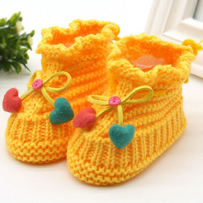 

Woolen Baby Shoes Infants Crochet Knit Fleece Warm Boots Toddler Girl Boy Wool Snow Crib Shoes Winter Booties