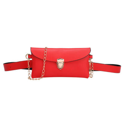 

Chain Shoulder Waist Bags Fanny Packs Women PU Leather Crossbody Chest Bags