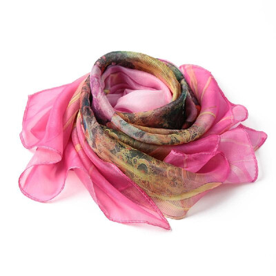 

New Fashion Women Scarf Floral Print Two Tiers Beading Long Thin Elegant Pashmina Beach Cover UP Blouse