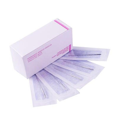 

100pcs Disposable Sterilized Professional Metal Eyebrow Tattoo Needles