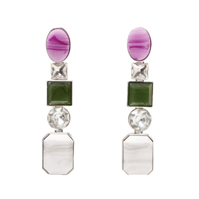 

AOTEMAN Vintage Women Geometric Rhinestone Long Dangle Drop Earrings 2019 Hot Acrylic Statement Earrings Female Bijoux