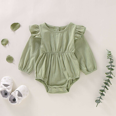 

Newborn Baby Girls Infant Ruffle Romper Jumpsuit Bodysuit Cotton Clothes Outfits