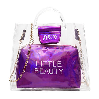 

Transparent Shoulder Messenger Handbags Women Chain PVC Crossbody Clutch