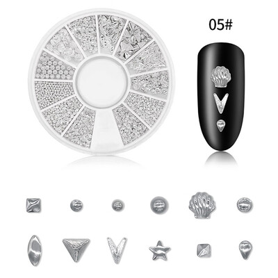 

Toponeto Nail Rivet Jewelry Nail Decoration Rivet Hollow Alloy Nail Box Drill 12 Grid