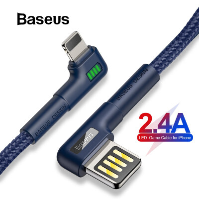 

Baseus Reversable USB Cable Double Bend Elbow Design For iphone  XR  Max Play Games 15A -24A Charging&Data Transfer