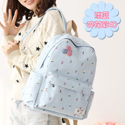 

Canvas bag female backpack primary school junior high school junior high school simple Korean Mori campus backpack tide large capa