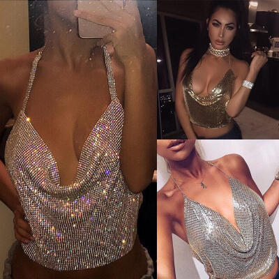 

Newest Sexy Hot Women Party Sequins Vest Top Sleeveless T Shirt Blouse Tank Tops