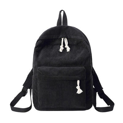 

Women Corduroy Backpack Preppy Solid Student Shoulder Travel Schoolbags