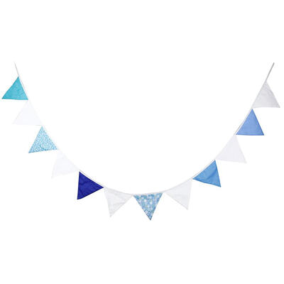 

Double Print Fabric Flags Cotton Pennant Baby Birthday Wedding Decoration