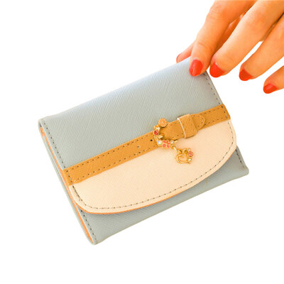 

Fashion Cute Women Faux Leather Buckle Folding Short Wallet Coin Purse Cards Bag