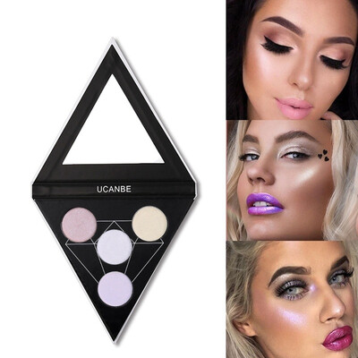 

UCANBE Brand 4 Color Prism Glow Eyeshadow Makeup Palette Triangle Shimmer Highlighter Brighten Face Eyes Bronzer Kit