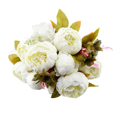 

〖Follure〗1 Bouquet Vintage Artificial Peony Silk Flowers Bouquet for Decoration