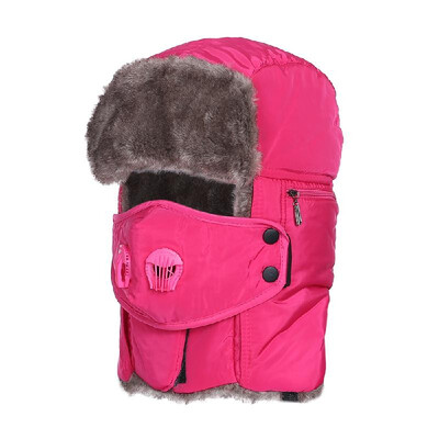 

Men Women Winter Thermal Hat Ushanka Trapper Trooper Hats Waterproof Windproof Hat with Earflaps Face Mask