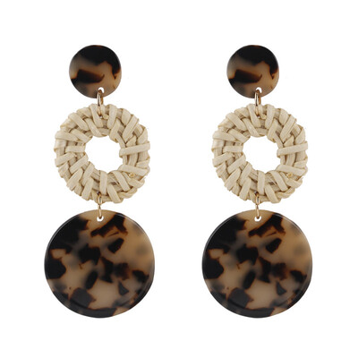 

Flashbuy Trendy Acrylic Acetate Earrings for Women Resin Metal Statement Drop Earrings Fashion Rattan Marble Pattern Jewelry