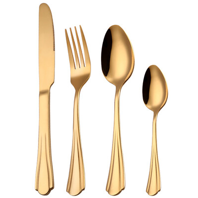 

Gobestart 4PCSet Stainless Steel Upscale Dinnerware Flatware Cutlery Fork Spoon Black