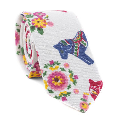 

Men Ties Casual Floral Print Flax Party Narrow Slim Business Formal Necktie