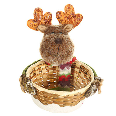 

Christmas Elk Santa Snowman Shape Candy Gift Basket Storage Box Home Party Decor