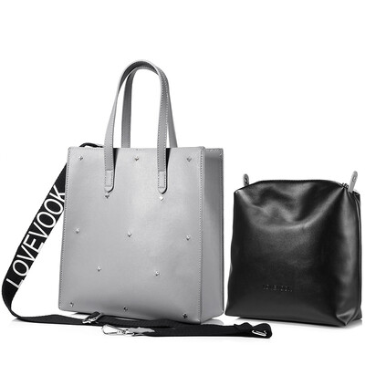 

LOVEVOOK fashion women shoulder bags handbag large capacity casual tote bags high quality artificial leather with little pocket