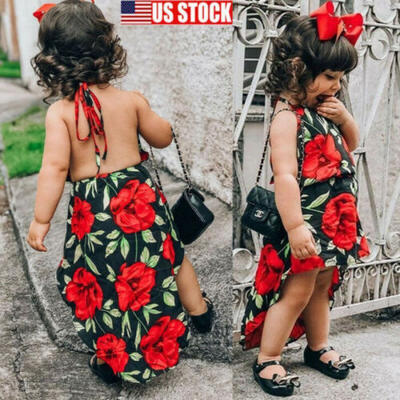 

Kids Toddler Baby Girl Sunflower Backless Party Dress Casual Holiday Sundress