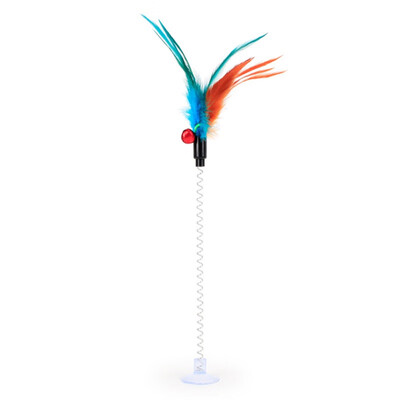 

Cat Toys Funny Cat Elastic Feather False Mouse Bottom Sucker Cat Toys Kitten Play Scratch Toy Pet Cat Products Color Random