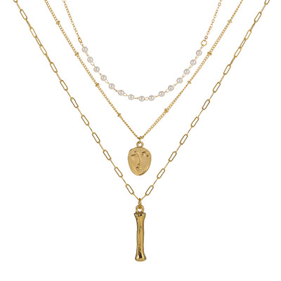 

2019 New Face Coin Beads Alphabet Initial LetterPendant Necklace Female Gold Color Chain Choker Collar Necklaces for Women