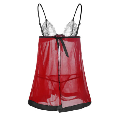 

Toponeto Fashion New Plus Size Women Lace Lingerie Nightdress Bowknot Backless Sleepwear