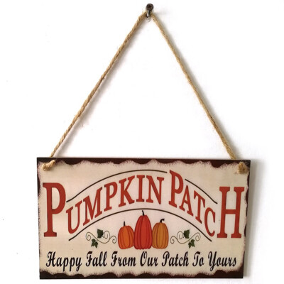 

Fall Autumn Harvest Wooden Board Thanksgiving Pumpkin Hanging Sign Door Decor