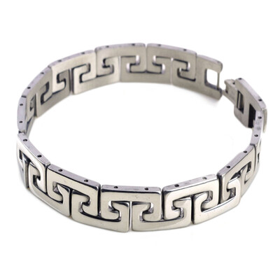 

Fashion Europe Wide Health Chain White Stainless Titanium Steel Bracelet Men Jewelry