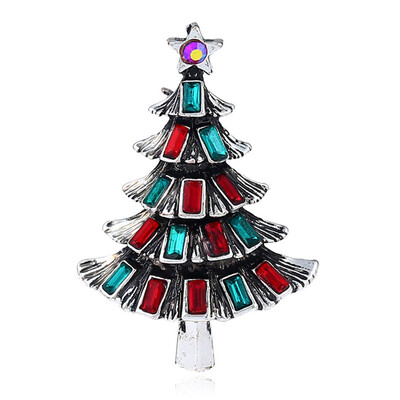 

Retro Crystal Christmas Tree Exquisite Women Lady Gift Beautiful Brooch Ornament