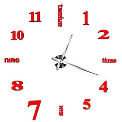 

〖Follure〗Acrylic Modern DIY Wall Clock 3D Mirror Surface Sticker Home Office Decor