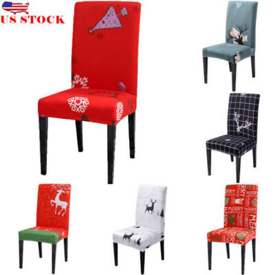 

US Christmas Dining Room Chair Cover Removable Washable Stretch Seat Cover GIFT