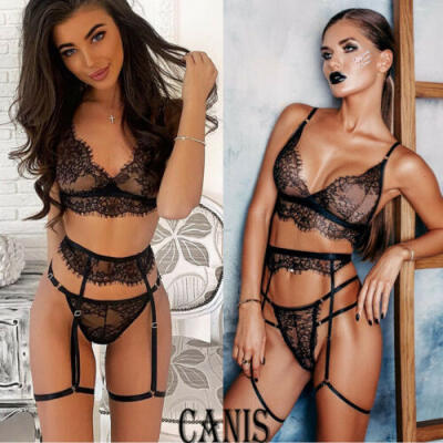 

US New Women Sexy Lingerie Babydoll Sleepwear Underwear Lace Dress Bra Panty set
