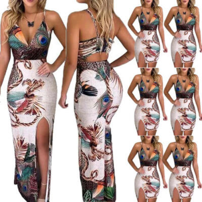 

Women Boho Floral Long Maxi Dress Cocktail Party Holiday Summer Beach Sundress